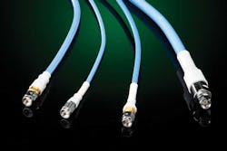 4. Standard PhaseTrack cables and cable assemblies incorporate a proprietary dielectric for high phase stability over temperature. A cable with 0.108-in. diameter has a cutoff frequency of 80 GHz. (Courtesy of Times Microwave Systems)