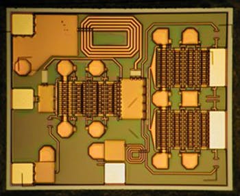 5. AMCOM&rsquo;s GaN MMIC PA, which provides high gain and low noise figure from dc to 10 GHz, comes in die form. (Courtesy of AMCOM Communications)