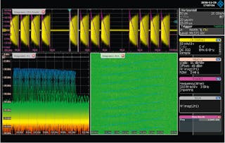3. Oftentimes, tools for basic analysis in the time and frequency domain are built into oscilloscopes, such as in this example of automotive radar signal analysis.