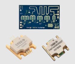 2. Wolfspeed's GaN HEMT-based MMIC power amplifier delivers 18 dB of gain from dc to 6 GHz. 2. Wolfspeed's GaN HEMT-based MMIC power amplifier delivers 18 dB of gain from dc to 6 GHz.