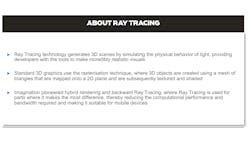 2. Ray tracing simulates physical lighting behavior. 2. Ray tracing simulates physical lighting behavior.