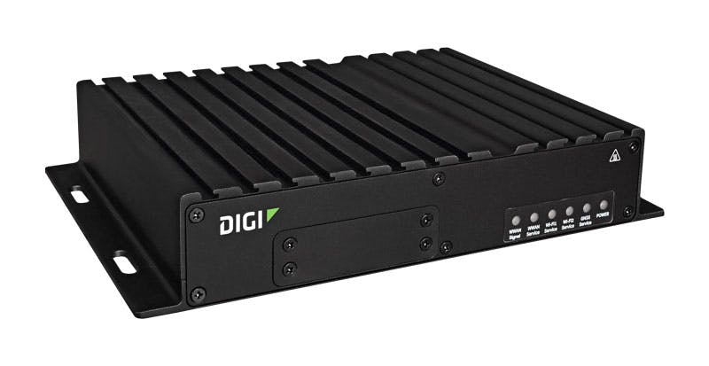 5. Digi International&rsquo;s TX64 is a rugged cellular gateway suitable to train transportation applications.