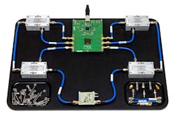 3. A microwave transceiver kit developed by Mini-Circuits includes a first lesson on how to assemble its components into a two-port VNA with a frequency range of 100 MHz to 6 GHz. 3. A microwave transceiver kit developed by Mini-Circuits includes a first lesson on how to assemble its components into a two-port VNA with a frequency range of 100 MHz to 6 GHz.