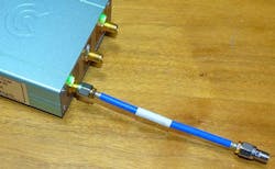 1. Here’s the setup of a simple network measurement of a length of 50-Ω coax terminated with a short. Measurement results are provided in Figure 2. 1. Here’s the setup of a simple network measurement of a length of 50-Ω coax terminated with a short. Measurement results are provided in Figure 2.