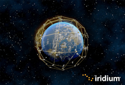 An artist’s representation of the Iridium satellite network covering the globe. An artist’s representation of the Iridium satellite network covering the globe.