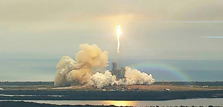 3. SpaceX reuses the first stage of its Falcon 9 booster and launches up to 60 LEO satellites at a time.