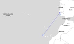 A LoRaWAN tracker was able to contact a gateway in the Canary Islands. A LoRaWAN tracker was able to contact a gateway in the Canary Islands.