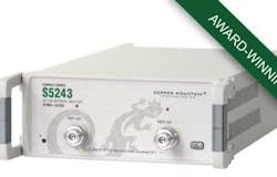 4. The S5243 module connects to a personal computer via USB interface to form a two-port, 44-GHz VNA. 4. The S5243 module connects to a personal computer via USB interface to form a two-port, 44-GHz VNA.