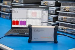 5. The model SP145 14.5-GHz real-time spectrum analyzer fits into a USB-C module measuring just 7.45 × 4.51 × 1.81 in. (189 × 115 × 46 mm). 5. The model SP145 14.5-GHz real-time spectrum analyzer fits into a USB-C module measuring just 7.45 × 4.51 × 1.81 in. (189 × 115 × 46 mm).