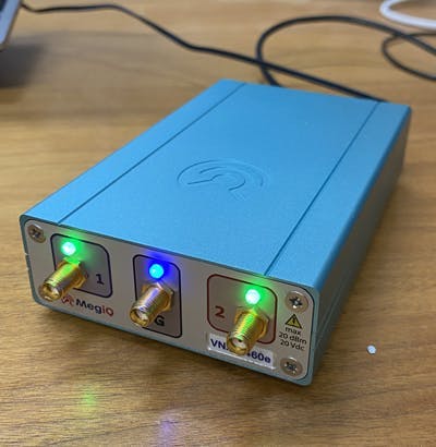 1. Shown is the MegiQ VNA-0460e, used to excite the transmitting antennas during the measurements in this article (Ref. 2). 1. Shown is the MegiQ VNA-0460e, used to excite the transmitting antennas during the measurements in this article (Ref. 2).