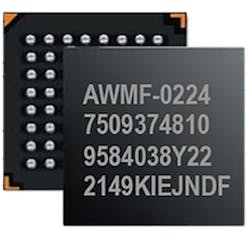 5. Anokiwave&rsquo;s AWMF-0224 IC integrates an LO synthesizer to translate between 24.25 to 29.50 GHz and IFs.
