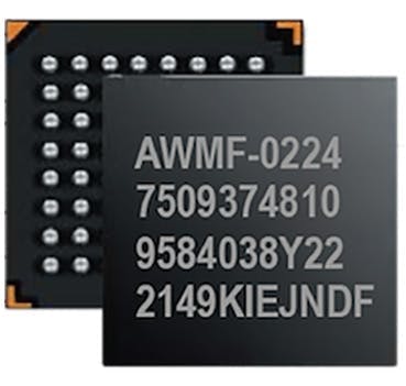 5. Anokiwave&rsquo;s AWMF-0224 IC integrates an LO synthesizer to translate between 24.25 to 29.50 GHz and IFs.