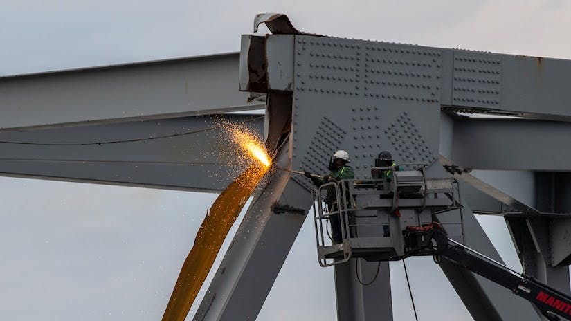 Us Navy Barges Aid In Rebuilding Baltimore's Francis Scott Key Bridge