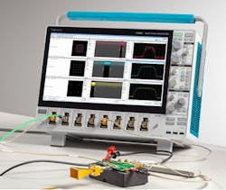 1. A multichannel oscilloscope is configured to simultaneously analyze wide bandwidth, multichannel phase synchronous systems operating at different frequencies. 1. A multichannel oscilloscope is configured to simultaneously analyze wide bandwidth, multichannel phase synchronous systems operating at different frequencies.