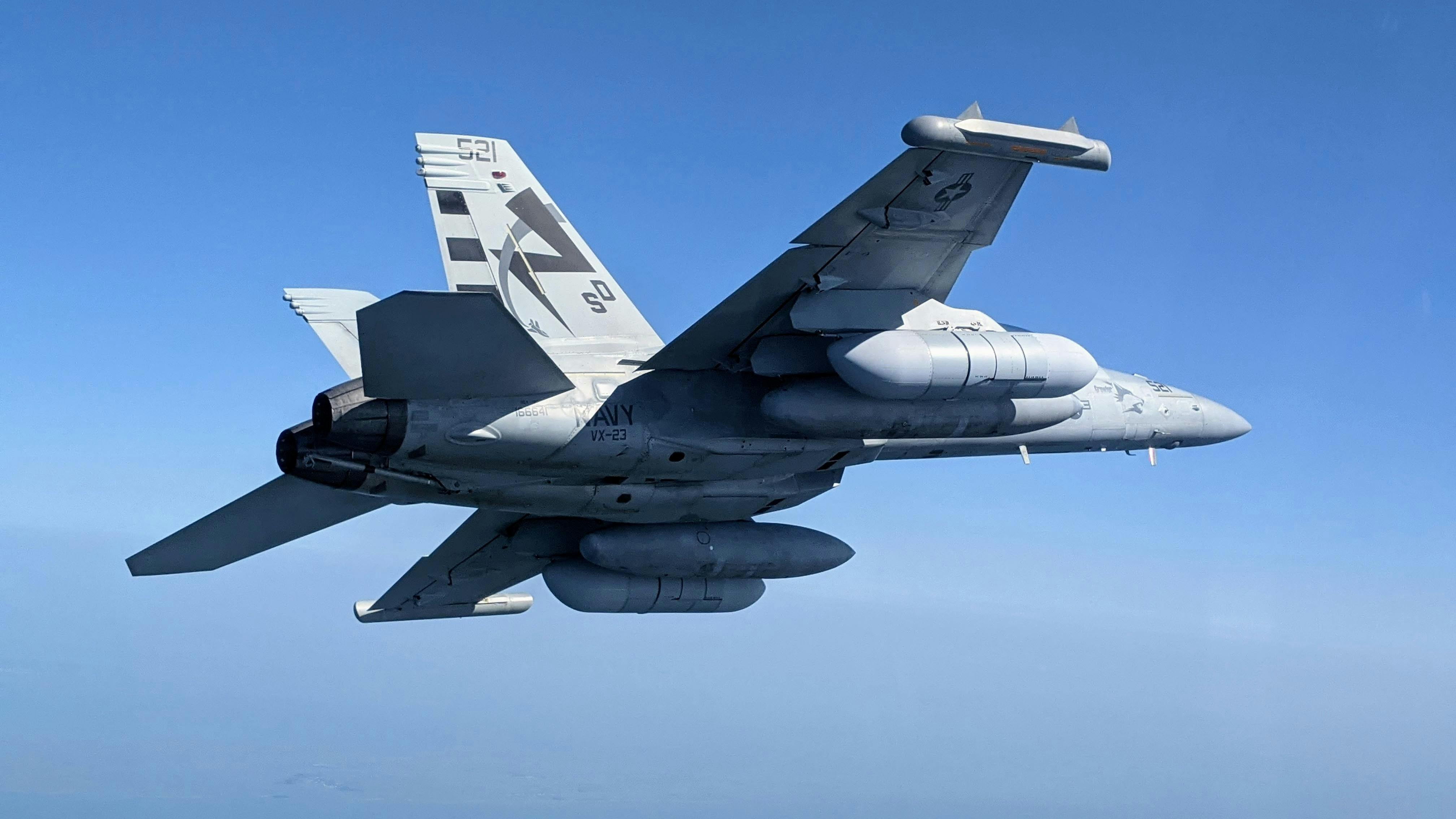 2. Static application security testing and a coding standard are among the techniques that can be used to reduce security vulnerabilities in software used in EW aircraft (photo of EA-18G Growler).