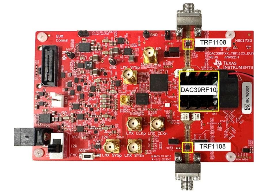 4. Two TRF1108 devices, each with a 2- × 2-mm footprint, take up minimal printed-circuit-board space.