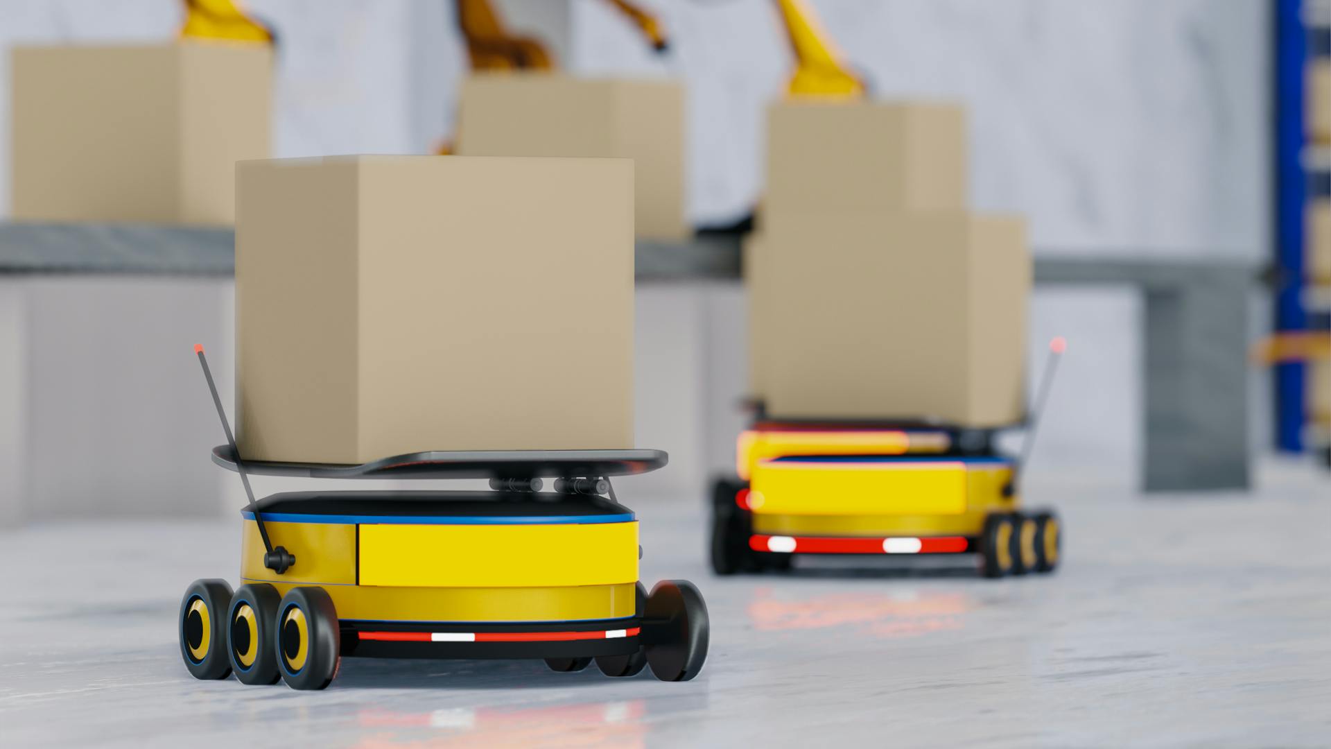 Autonomous robots in a warehouse