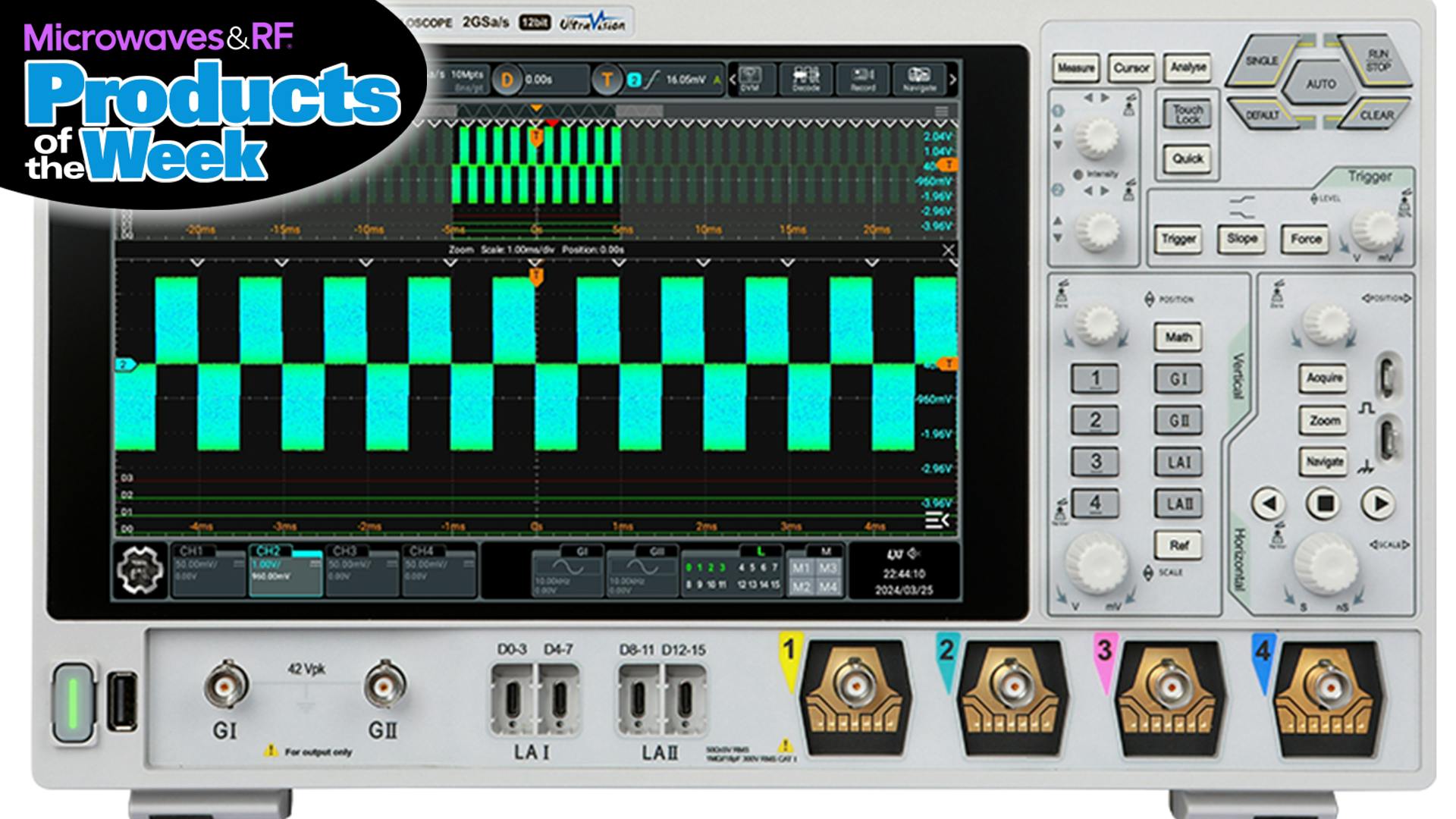 The MHO2000 series of high-resolution mixed-signal oscilloscopes suit design, debugging, and test applications.