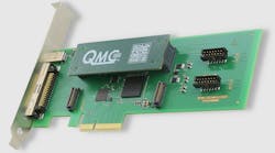 QMC mezzanine module mounted on a PCIe board. QMC mezzanine module mounted on a PCIe board.