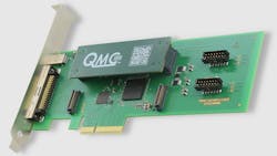 QMC mezzanine module mounted on a PCIe board. QMC mezzanine module mounted on a PCIe board.