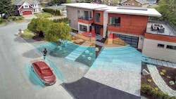 Conceptual modern home using radar in various applications Conceptual modern home using radar in various applications