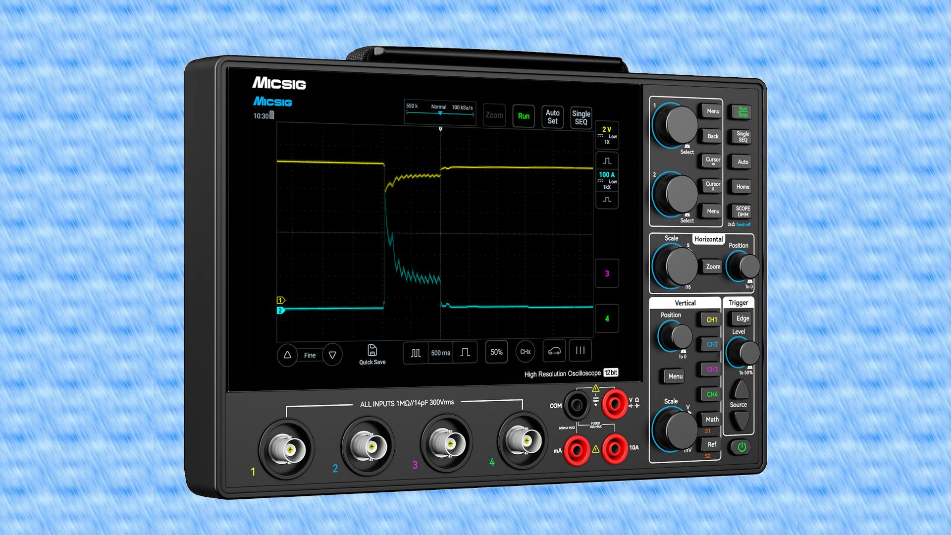 Saelig's Micsig AHO01 High-Resolution 200MHz Automotive Oscilloscope.
