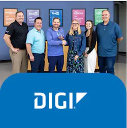 Representatives from Digi International present the Mouser team with the 2025 Infrastructure Management Distributor of the Year Award Representatives from Digi International present the Mouser team with the 2025 Infrastructure Management Distributor of the Year Award