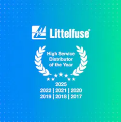 Mouser 2025 Global High Service Distributor of the Year award from Littelfuse