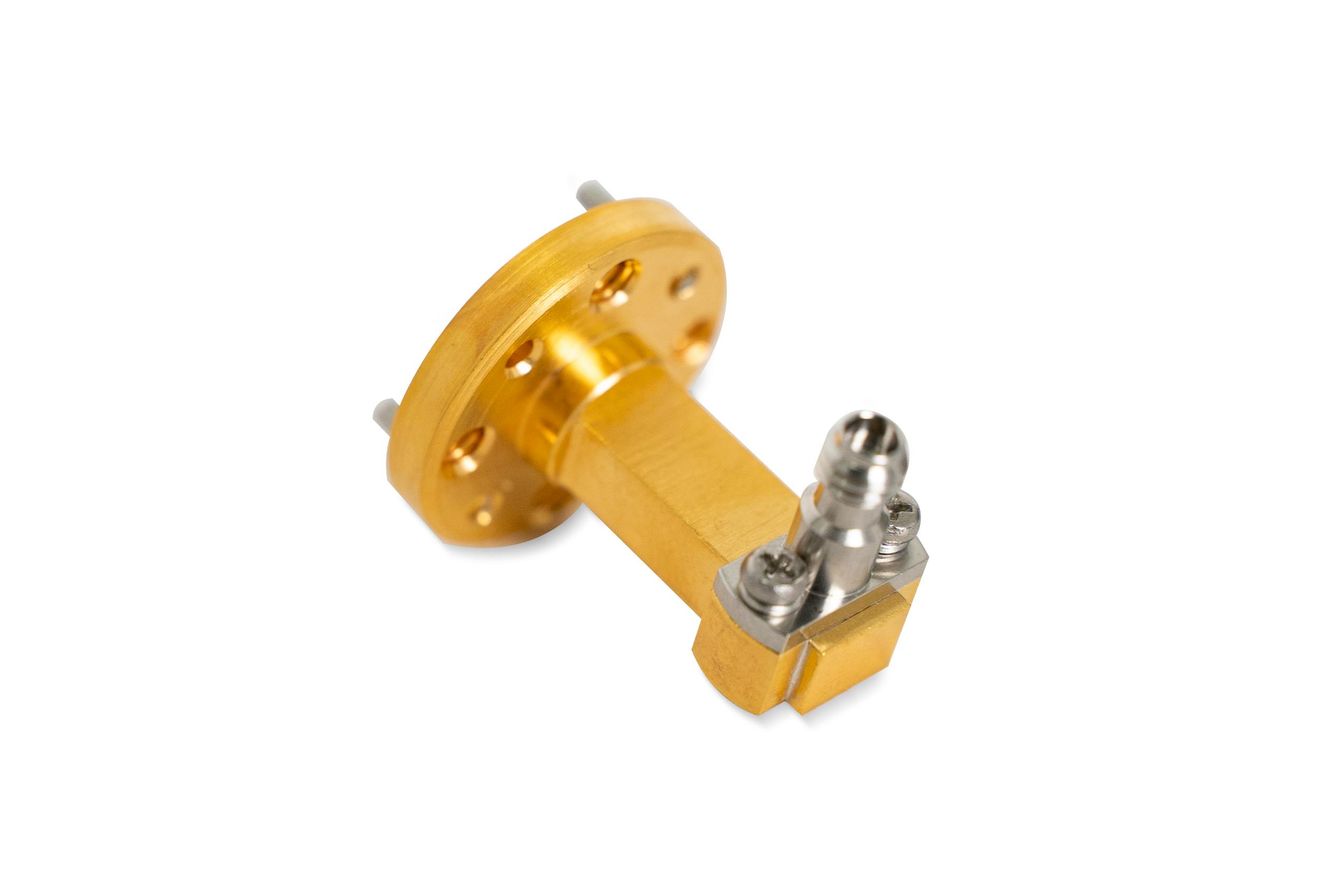 Precision waveguide-to-coaxial adapter for WR-28 through WR-90 bands