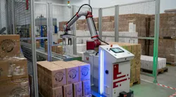 Figure 1: The OnRobot MoveComponents palletizer’s compact design and small footprint fit easily into existing work cells. (Source: OnRobot)